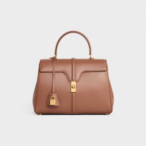 16 Celine Classique Bag In Satinated Calfskin Marron | CL-593281