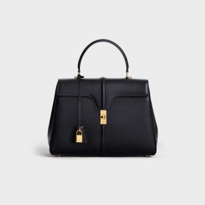 16 Celine Classique Bag In Satinated Calfskin Noir | CL-593278