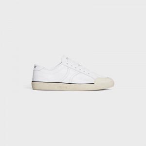 Basket Celine As-01 Low Dentelle-up Alan In Calfskin Blanche | CL-591896