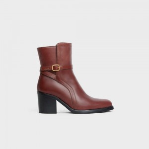 Botte Celine Condé Jodhpur In Calfskin Marron Foncé | CL-592495