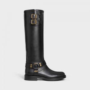 Botte Celine High Vélo In Calfskin - Vegetal Tanning Noir | CL-592499