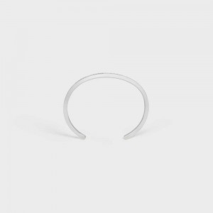 Bracelets Celine Paris Thin Cuff In Brass With Rhodium Finish Argent | CL-592216