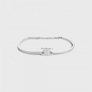 Bracelets Celine Triomphe Articulated In Brass With Rhodium Finish Argent | CL-592210