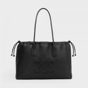 Cabas Celine Drawstring Cuir Triomphe In Grained Calfskin Noir | CL-593087