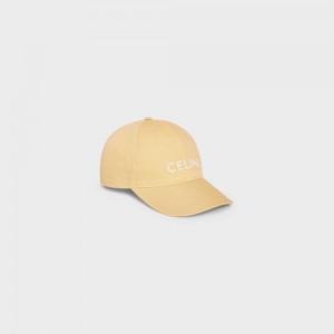 Casquette Celine Baseball In Coton Jaune | CL-592365