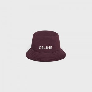 Chapeau Celine Bucket In Coton Fleece Bordeaux | CL-591707