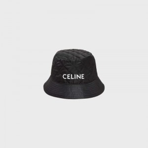 Chapeau Celine Bucket In Nylon Twill Noir | CL-591706