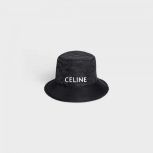 Chapeau Celine Bucket In Nylon Twill Noir | CL-592350