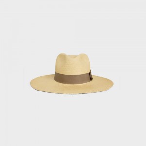 Chapeau Celine Panama In Straw Beige Marron | CL-592345