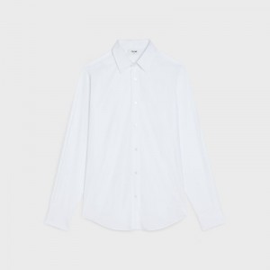 Chemises Celine Loose In Coton Poplin Blanche | CL-592178