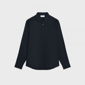 Chemises Celine Loose In Coton Poplin Noir | CL-592166