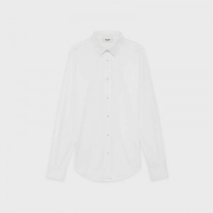 Chemises Celine Mince In Coton Poplin Blanche | CL-592180