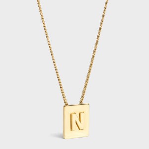 Colliers Celine Alphabet N In Brass With Gold Finish Doré | CL-592277