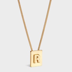 Colliers Celine Alphabet R In Brass With Gold Finish Doré | CL-592281