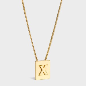 Colliers Celine Alphabet X In Brass With Gold Finish Doré | CL-592287