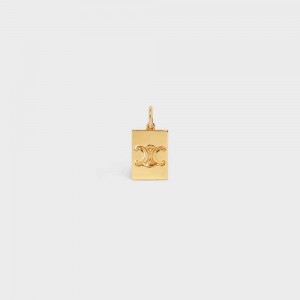 Colliers Celine Separables Triomphe Interlocked Pendant In Brass With Gold Finish Doré | CL-592261