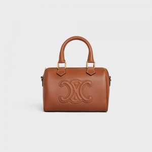 Cuir Triomphe Celine Small Boston In Smooth Calfskin Marron | CL-593149