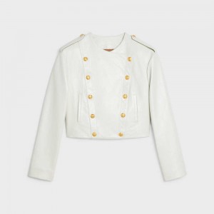 Leather Celine Pure Collar In Soft Blanche | CL-592619