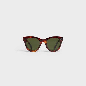 Lunette de Soleil Celine Cat Eye S003 In Acetate With Mineral Glass Lenses Marron | CL-592426