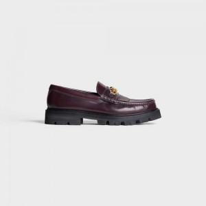 Mocassin Celine Margaret With Triomphe Chain In Polished Bull Bordeaux | CL-592522