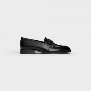 Mocassin Celine Triomphe Malaquais In Polished Bullskin Noir | CL-592530