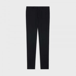 Pantalons Celine Classiche In Laine Gabardine Noir | CL-592020