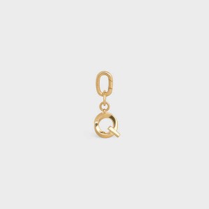 Petite Maroquinerie Celine Q Charm In Brass Doré | CL-592936