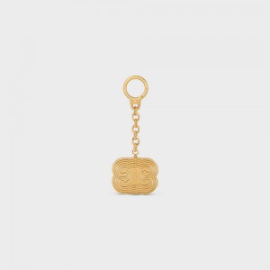 Petite Maroquinerie Celine Triomphe Helix Charm In Brass Doré | CL-592917