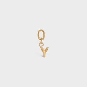 Petite Maroquinerie Celine Y Charm In Brass Doré | CL-592944