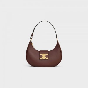 Triomphe Celine Ava Soft Bag In Smooth Calfskin Marron | CL-593173