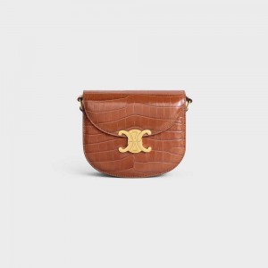 Triomphe Celine Besace Clea In Niloticus Crocodile Marron | CL-593222