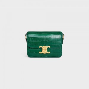 Triomphe Celine Teen Bag In Niloticus Crocodile Vert | CL-593210