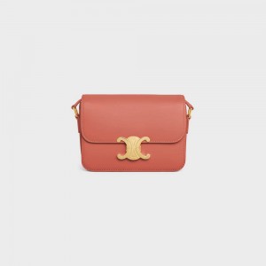 Triomphe Celine Teen Bag In Shiny Calfskin Bordeaux | CL-593203