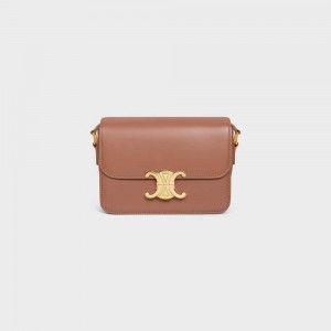 Triomphe Celine Teen Bag In Shiny Calfskin Marron | CL-593191