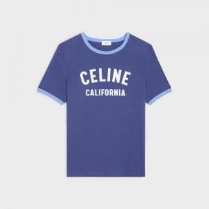 T-shirt Celine California 70 S In Coton Jersey Bleu Bleu Clair | CL-592774