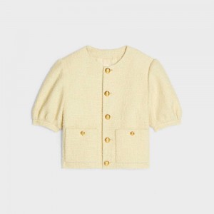 Vestes Celine Cardigan In Bouclé Tweed Abricot | CL-592629