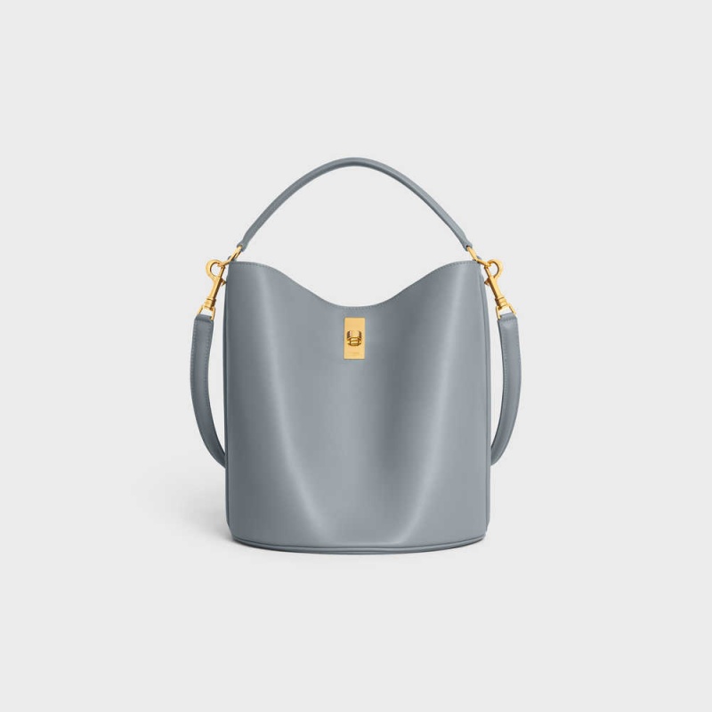 16 Celine Bucket Bag In Smooth Calfskin Bleu Grise | CL-593255