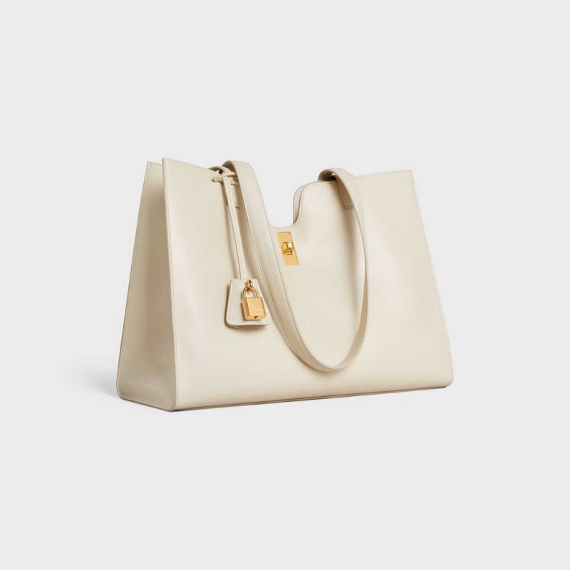 16 Celine Cabas In Smooth Calfskin Blanche | CL-593252