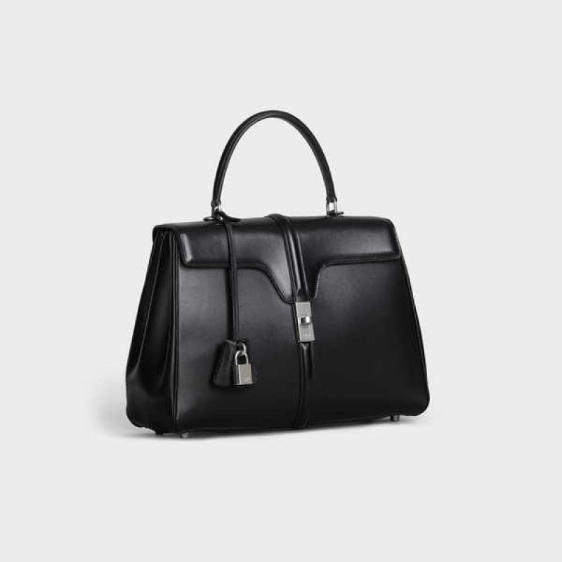 16 Celine Classique Bag In Satinated Calfskin Noir | CL-593279