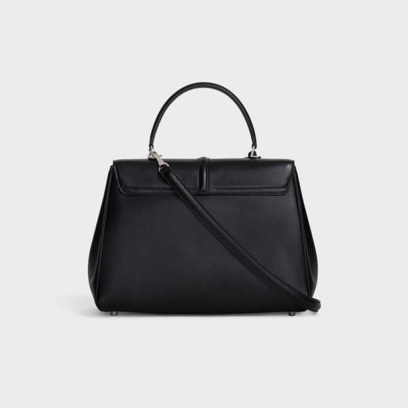 16 Celine Classique Bag In Satinated Calfskin Noir | CL-593279