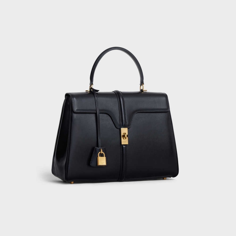 16 Celine Classique Bag In Satinated Calfskin Noir | CL-593278