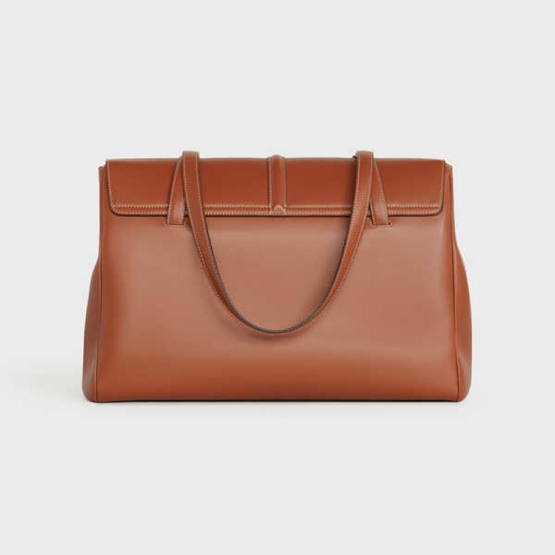 16 Celine Large Soft Bag In Smooth Calfskin Marron | CL-593266