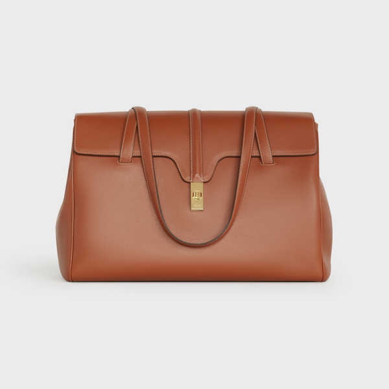 16 Celine Large Soft Bag In Smooth Calfskin Marron | CL-593266