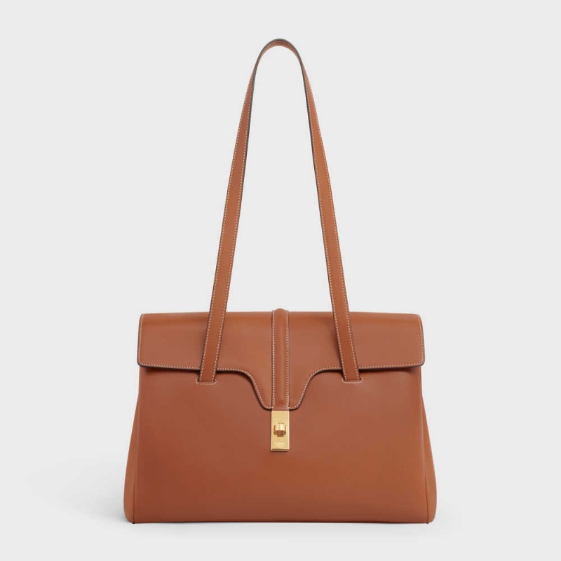 16 Celine Medium Soft Bag In Smooth Calfskin Marron | CL-593264