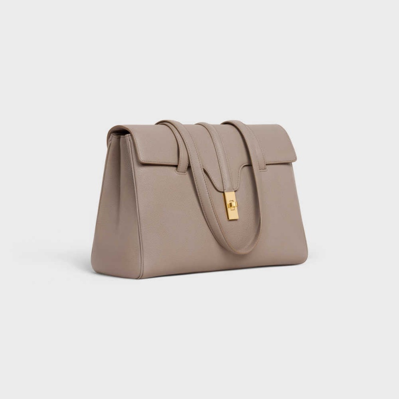 16 Celine Medium Soft Bag In Supple Grained Calfskin Grise | CL-593265