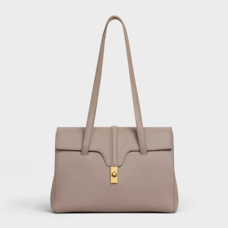 16 Celine Medium Soft Bag In Supple Grained Calfskin Grise | CL-593265