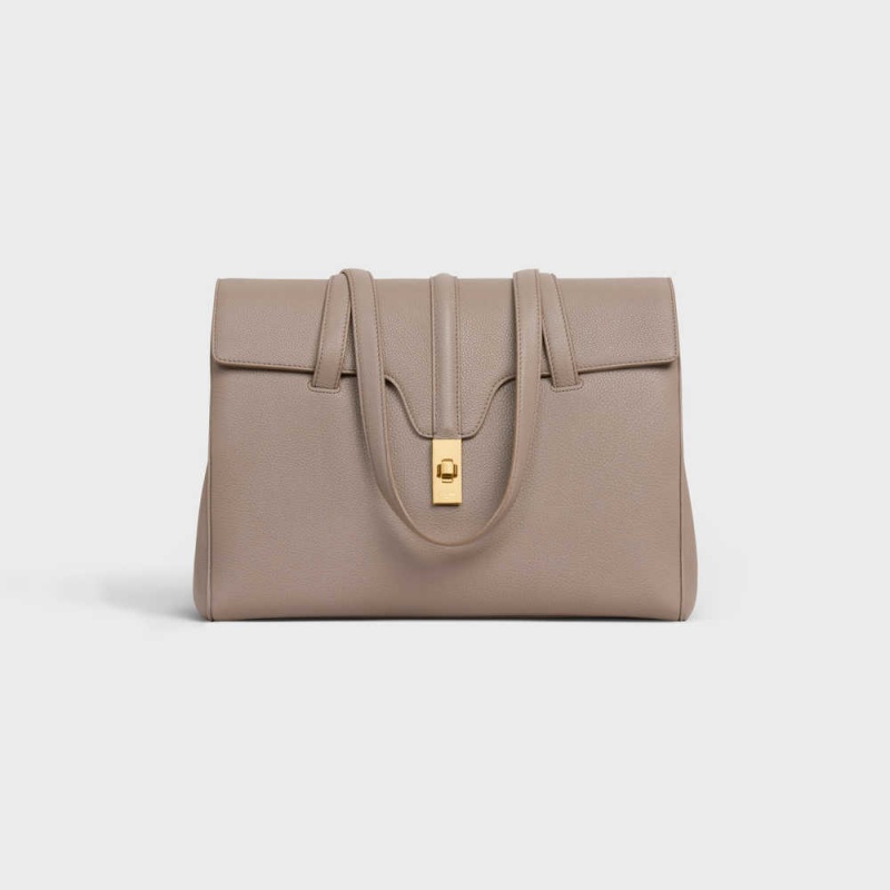 16 Celine Medium Soft Bag In Supple Grained Calfskin Grise | CL-593265