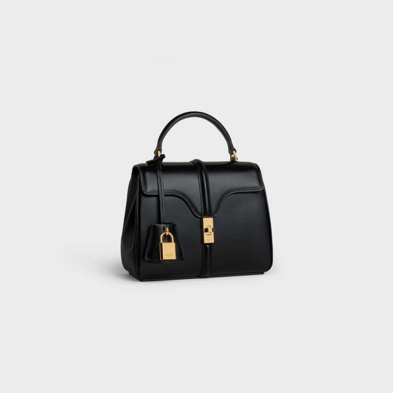 16 Celine Mini In Satinated Calfskin Noir | CL-593268