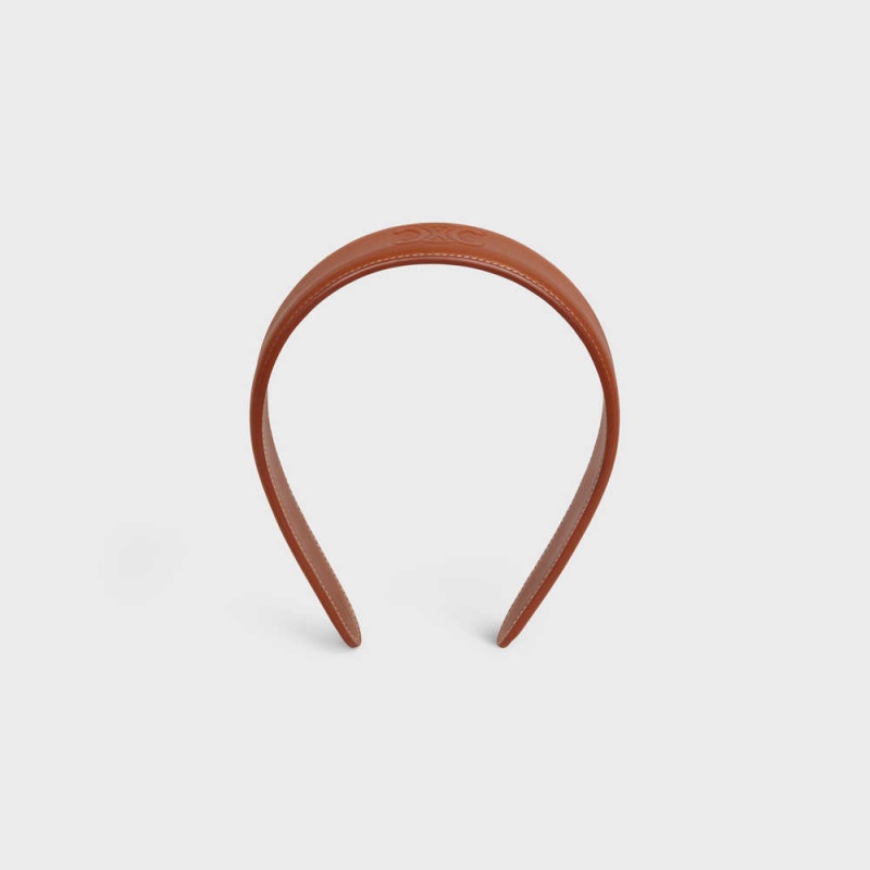 Accessoires Pour Cheveux Celine Cuir Triomphe Headband In Calfskin Cuir Marron | CL-592332