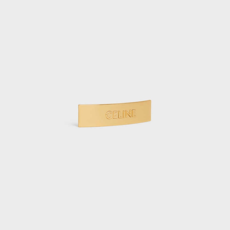 Accessoires Pour Cheveux Celine Hair Clip In Brass And Steel With Gold Finish Doré | CL-592324